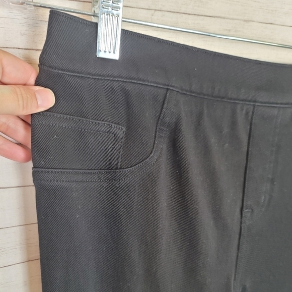 SPANX BLACK RIBBED PULL ON LEGGINGS, SZ LARGE - Picture 7 of 16